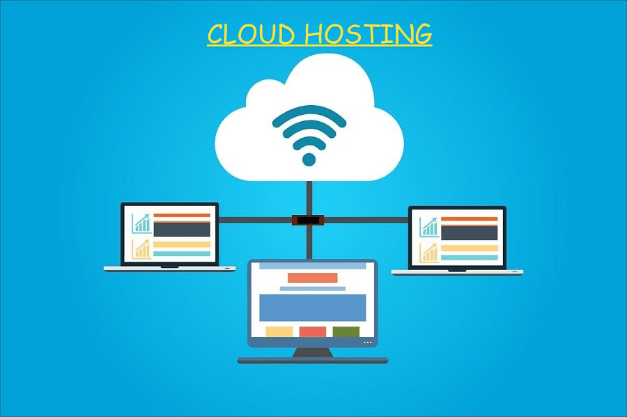 Cloud hosting concept illustration