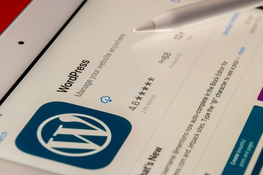 WordPress review page on a tablet