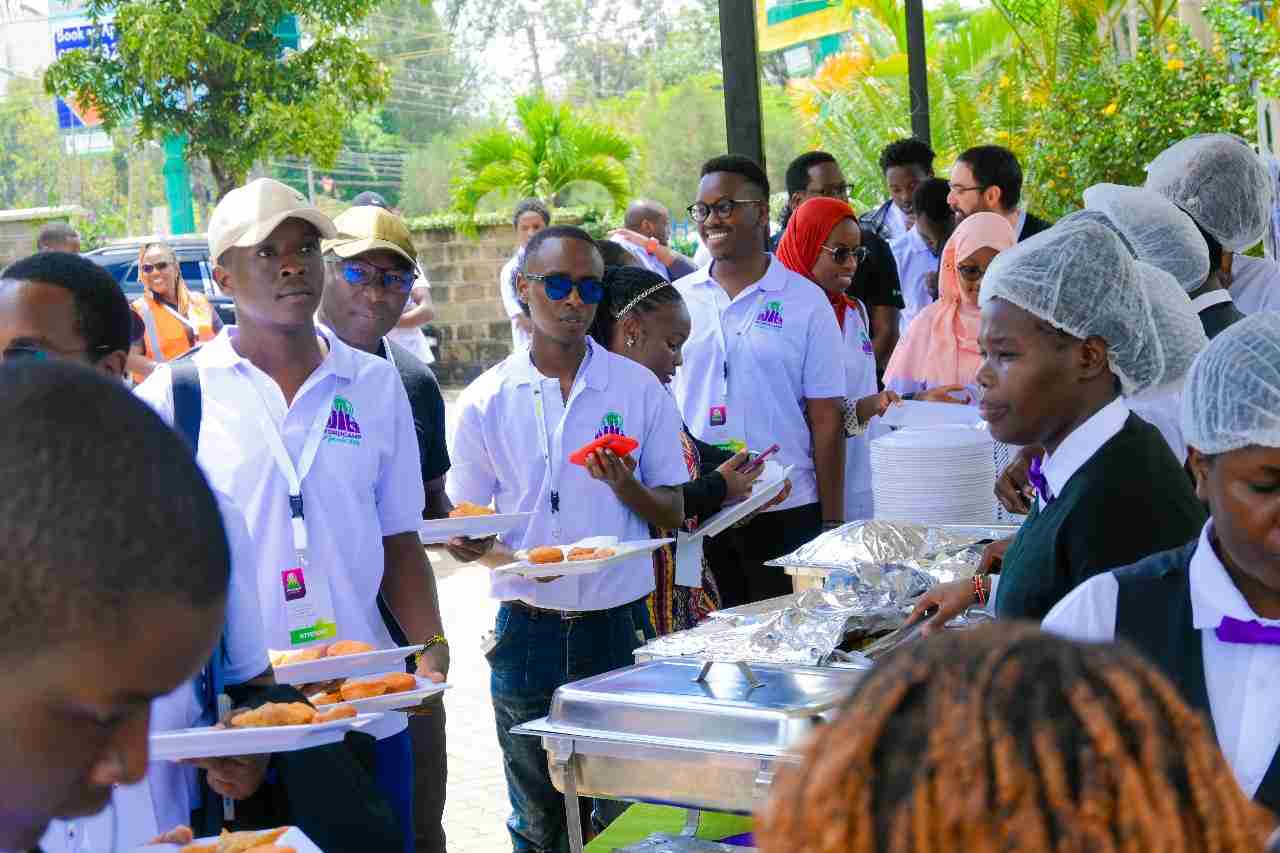 WordCamp Nairobi 2025 buffet queue